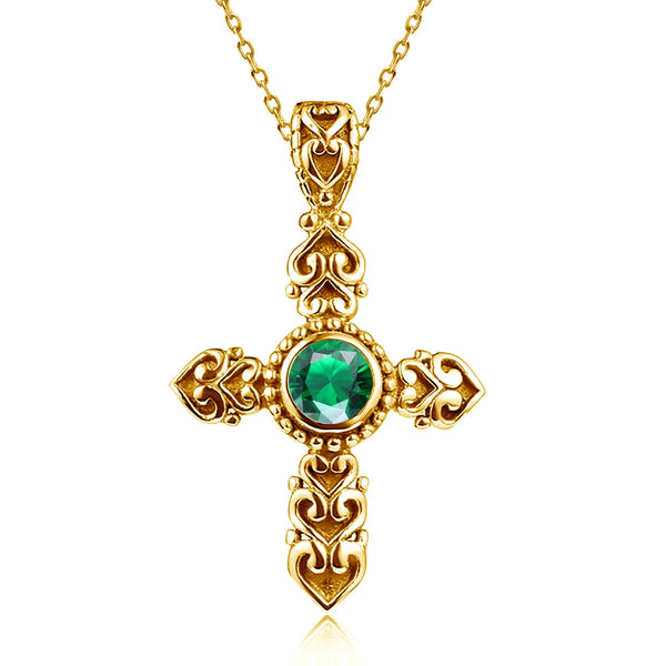Mixed Gemstone Cross Pendants-ToShay.org