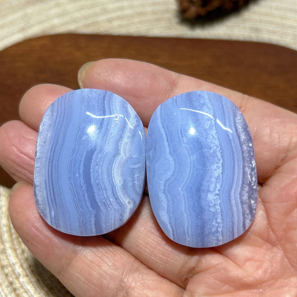 Blue Lace Agate Palm Stone-ToShay.org