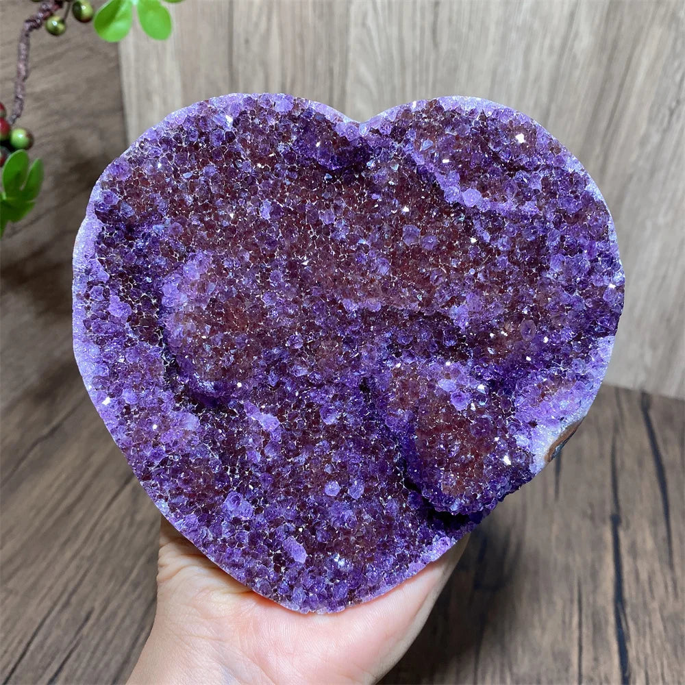 Purple Amethyst Cluster Heart-ToShay.org