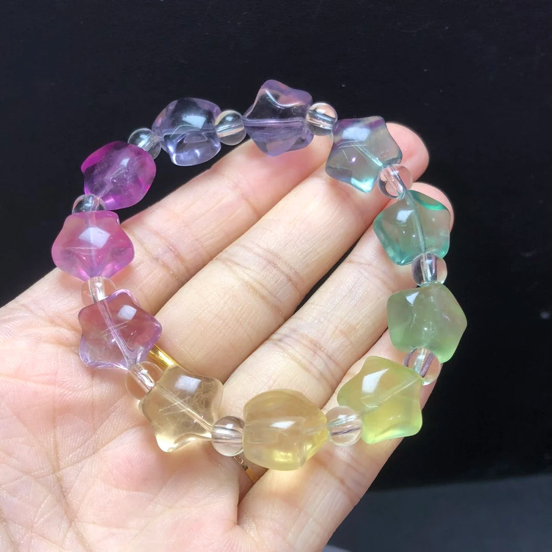 Rainbow Fluorite Star Bracelet-ToShay.org