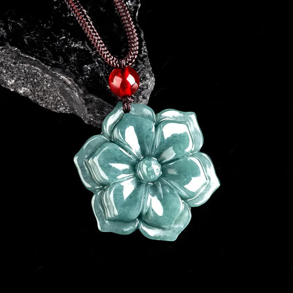 Green Jadeite Blossom Pendant-ToShay.org