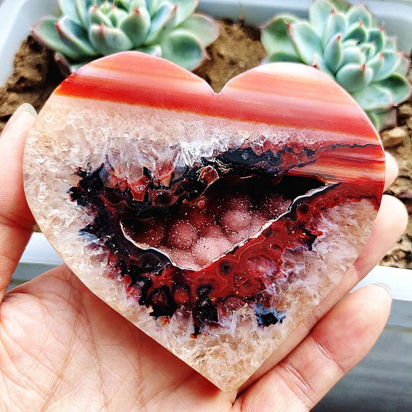 Red Agate Geode Hearts-ToShay.org