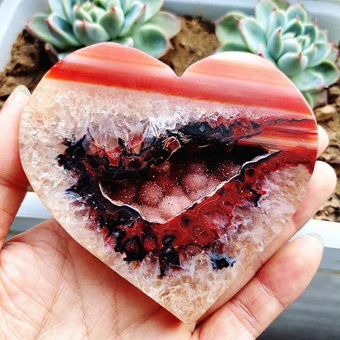 Red Agate Geode Hearts-ToShay.org