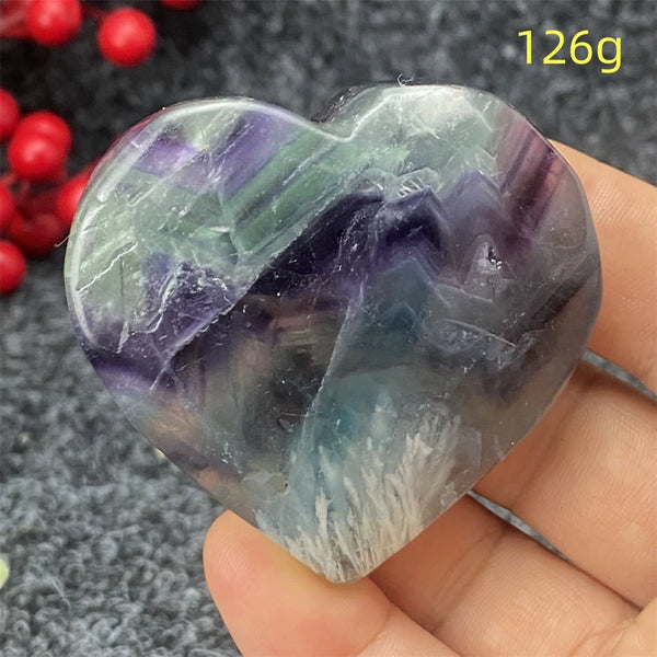 Green Feather Fluorite Heart-ToShay.org