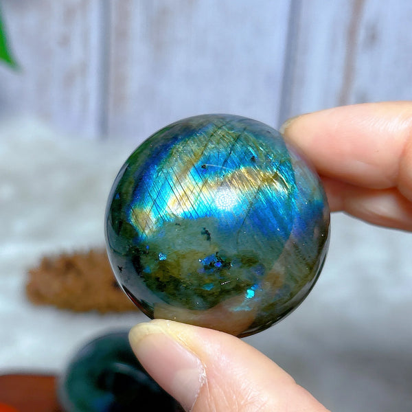 Blue Flash Labradorite Ball-ToShay.org
