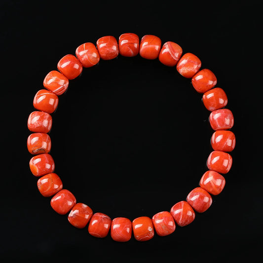 Red Agate Bead Bracelet-ToShay.org