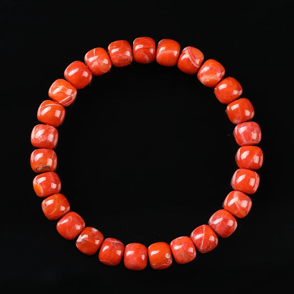 Red Agate Bead Bracelet-ToShay.org