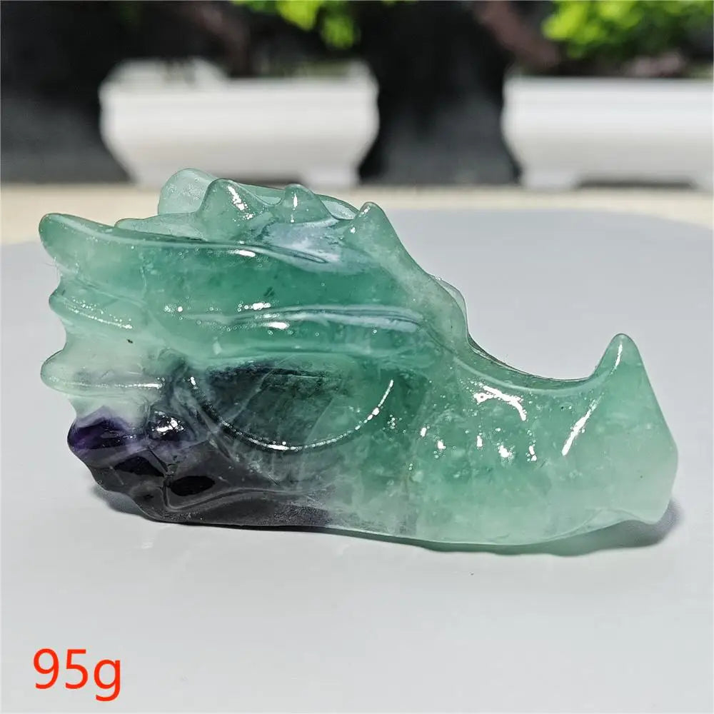 Rainbow Fluorite Dragon Skull-ToShay.org