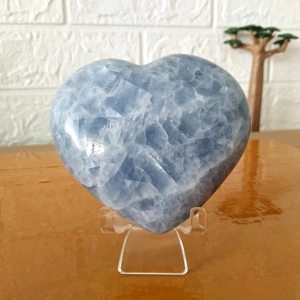 Blue Celestite Crystal Heart-ToShay.org