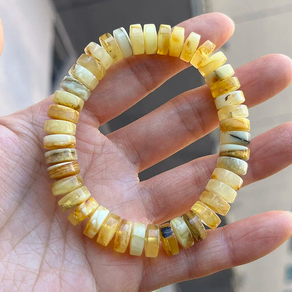 Yellow Amber Bead Bracelets-ToShay.org