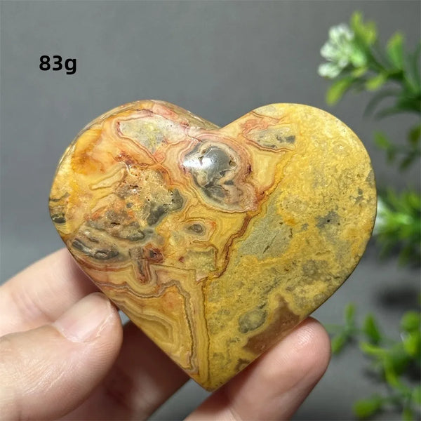 Yellow Crazy Agate Heart-ToShay.org