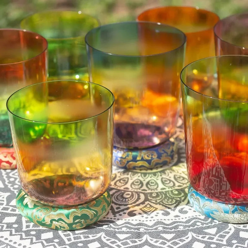 Mixed Rainbow Crystal Singing Bowls-ToShay.org