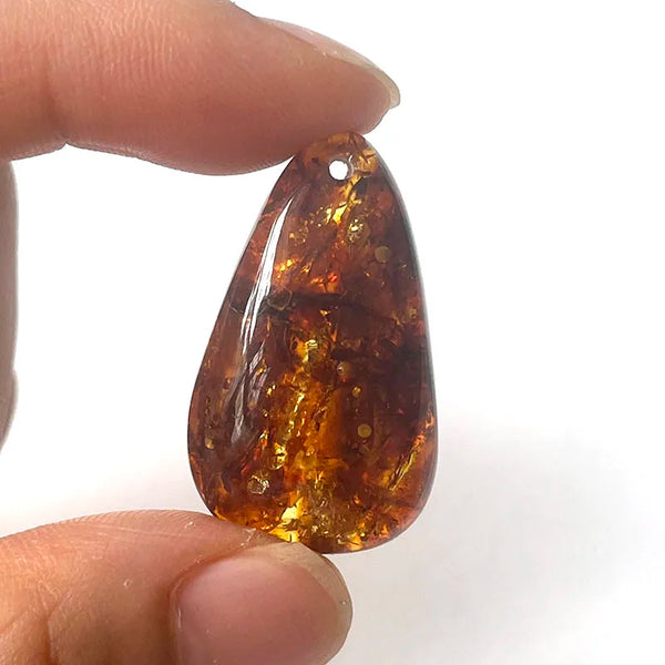 Yellow Piebald Amber Pendant-ToShay.org