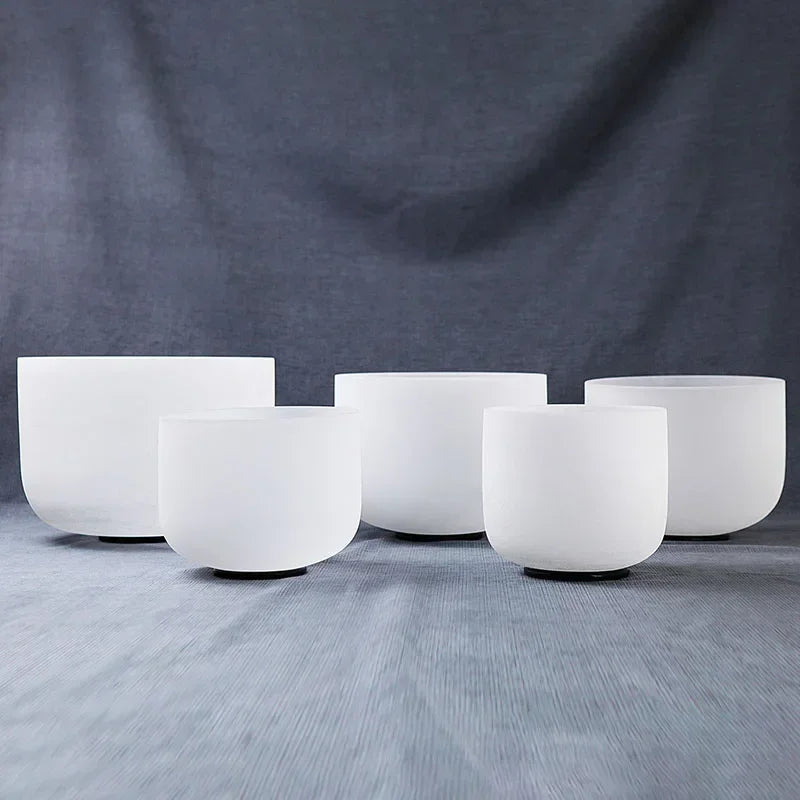 White Frosted Crystal Singing Bowl-ToShay.org