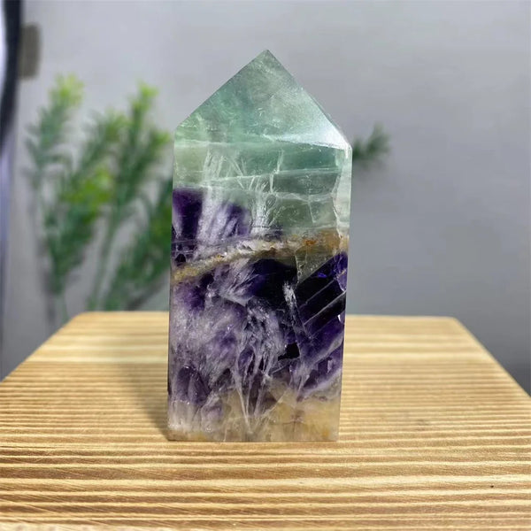 Green Feather Fluorite Wand-ToShay.org