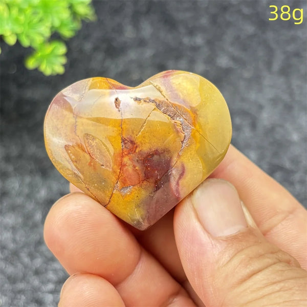 Yellow Moritzite Stone Heart-ToShay.org