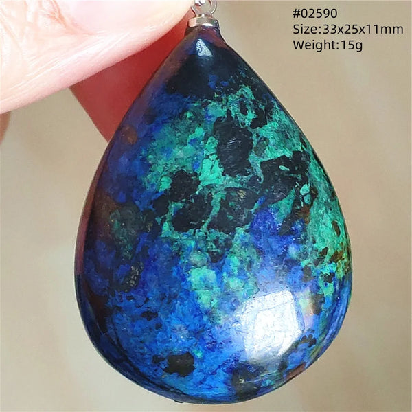 Blue Azulite Malachite Pendant-ToShay.org