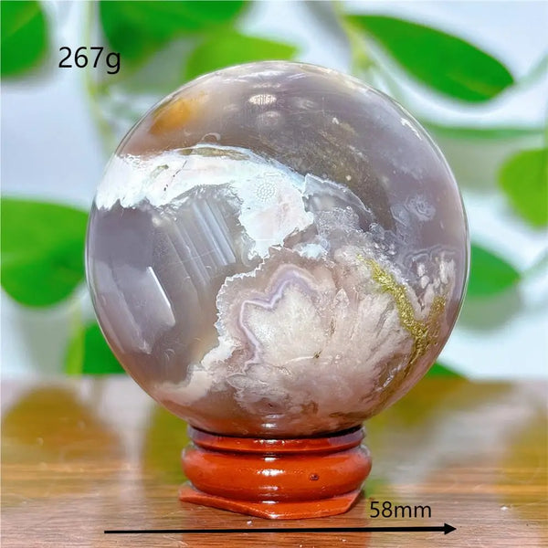 Pink Flower Agate Ball-ToShay.org
