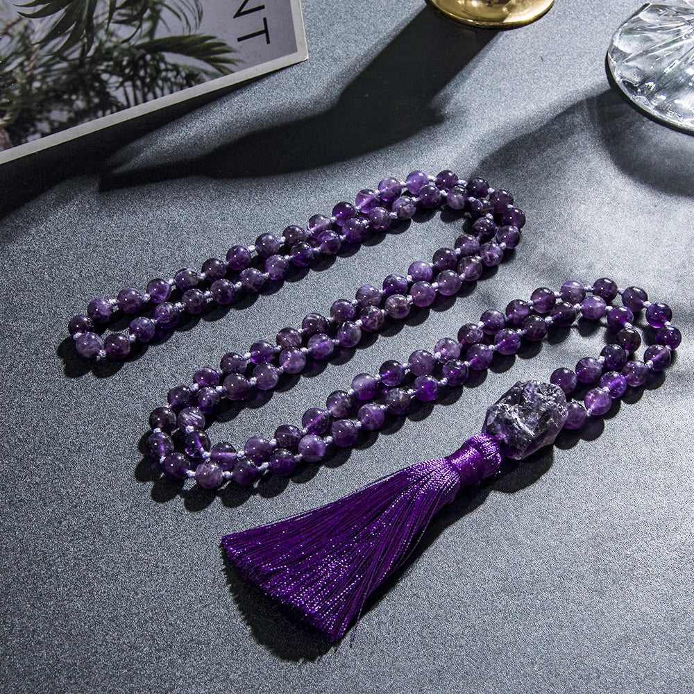 Purple Amethyst Mala Beads-ToShay.org