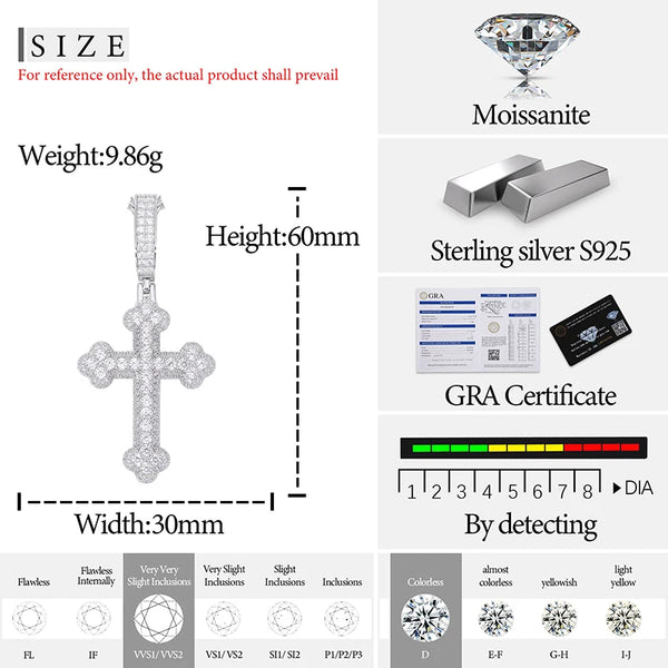 Silver Diamond Cross Pendant-ToShay.org
