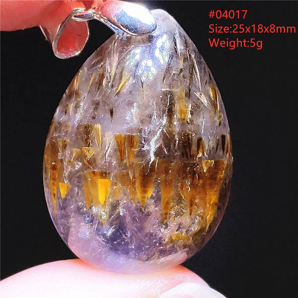 Purple Rutilated Auralite Pendant-ToShay.org