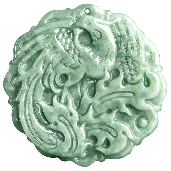 Green Jade Phoenix Pendant-ToShay.org