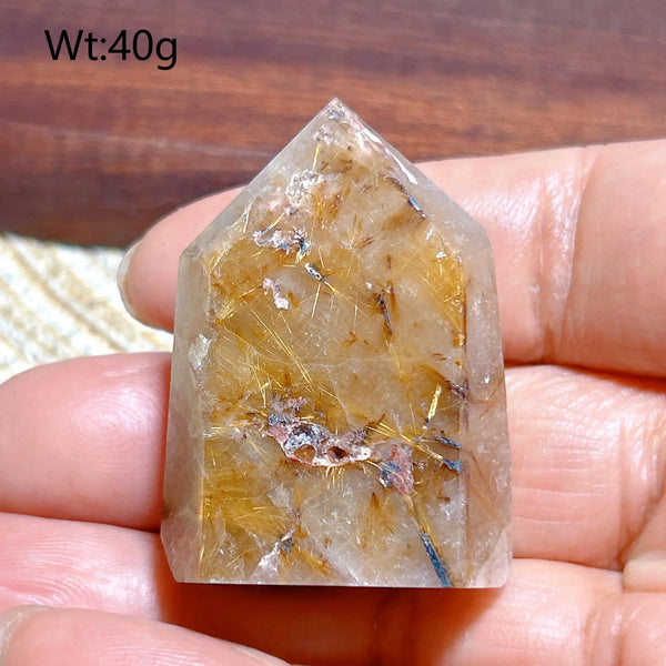Gold Rutilated Crystal Point-ToShay.org