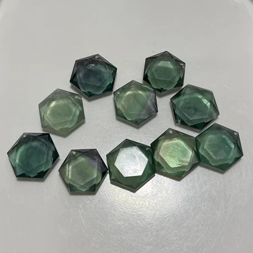 Green Fluorite Quartz Hexagon-ToShay.org