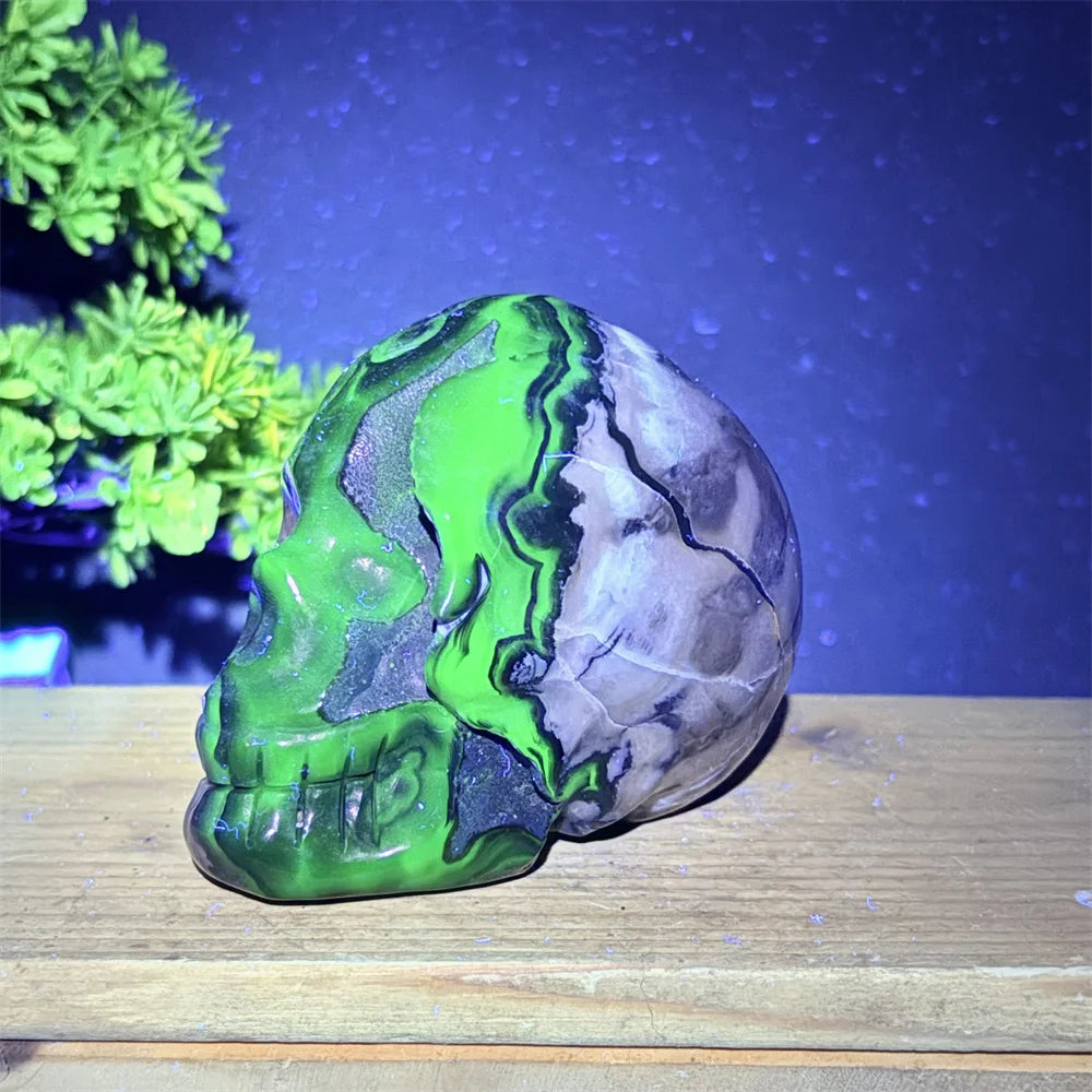 Grey Volcanic Agate Skull-ToShay.org