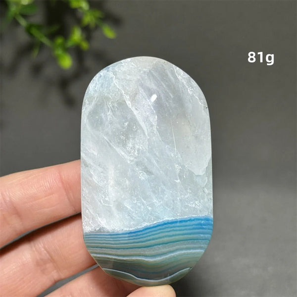 Blue Agate Palm Stone-ToShay.org