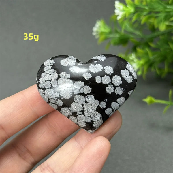 Black Snowflake Obsidian Heart-ToShay.org