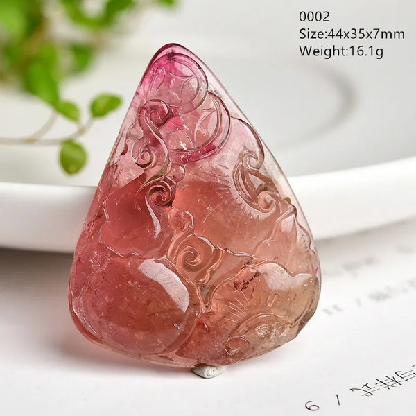 Red Tourmaline Bird Fish Pendant-ToShay.org