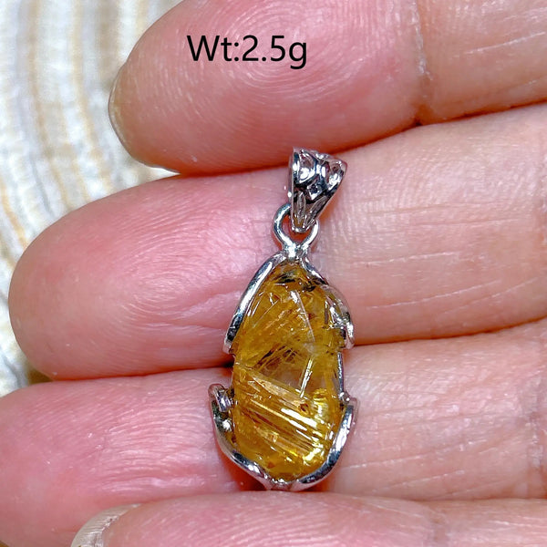 Gold Rutilated Pendant-ToShay.org