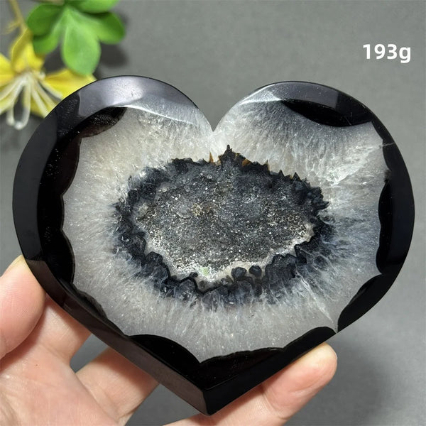 Black Agate Geode Heart-ToShay.org