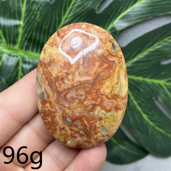 Yellow Crazy Agate Palm Stone-ToShay.org