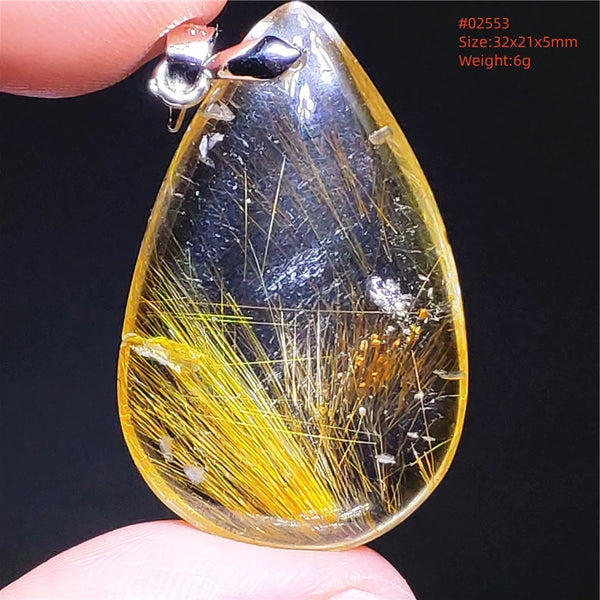 Gold Rutilated Quartz Pendant-ToShay.org