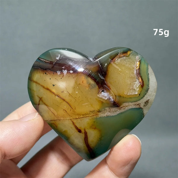 Green Sakura Agate Heart-ToShay.org