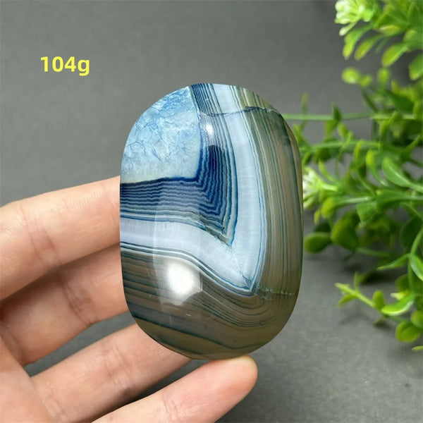 Blue Agate Palm Stone-ToShay.org