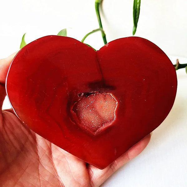 Red Agate Geode Heart-ToShay.org