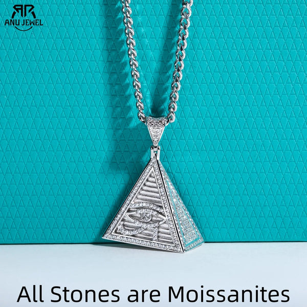 Silver Horus Eye Pyramid Pendant-ToShay.org