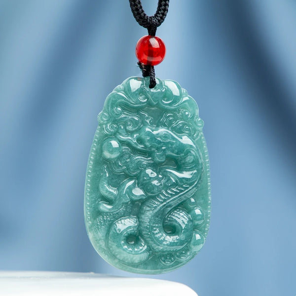 Blue Jade Snake Pendant-ToShay.org