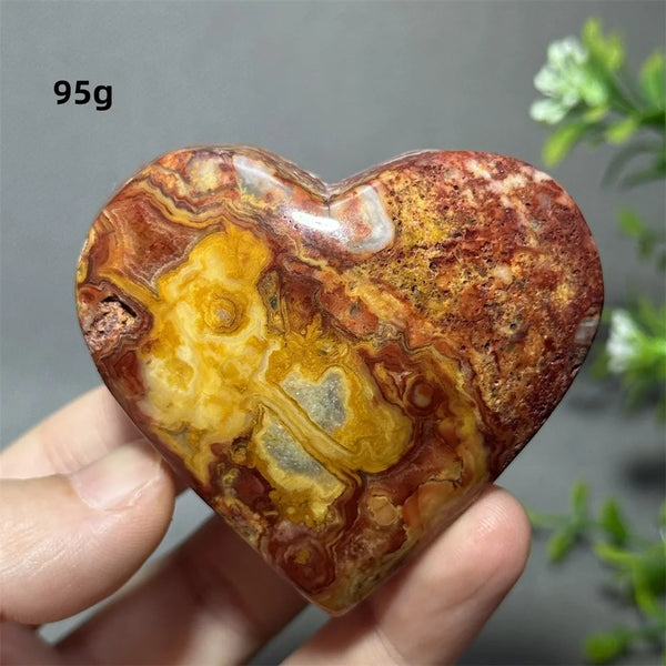 Yellow Crazy Agate Heart-ToShay.org