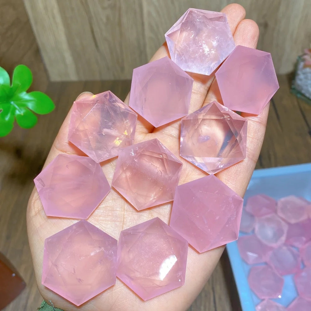 Pink Rose Quartz Hexagram-ToShay.org