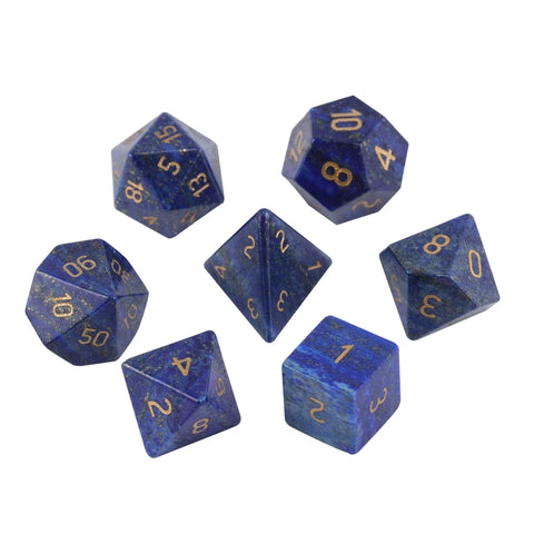 Blue Lapis Lazuli Platonic Solid Dice-ToShay.org