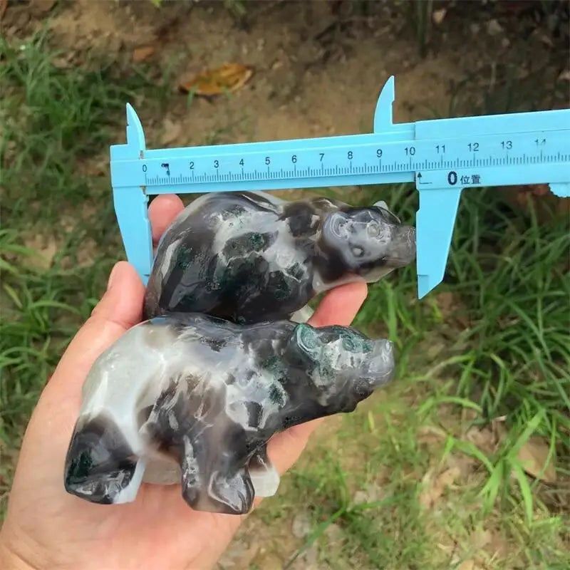 Green Moss Agate Bear-ToShay.org