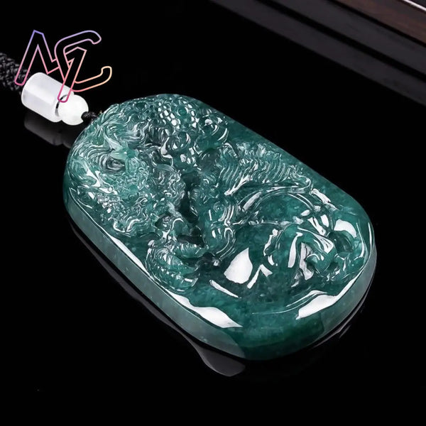 Green Jadeite Dragon Pendant-ToShay.org