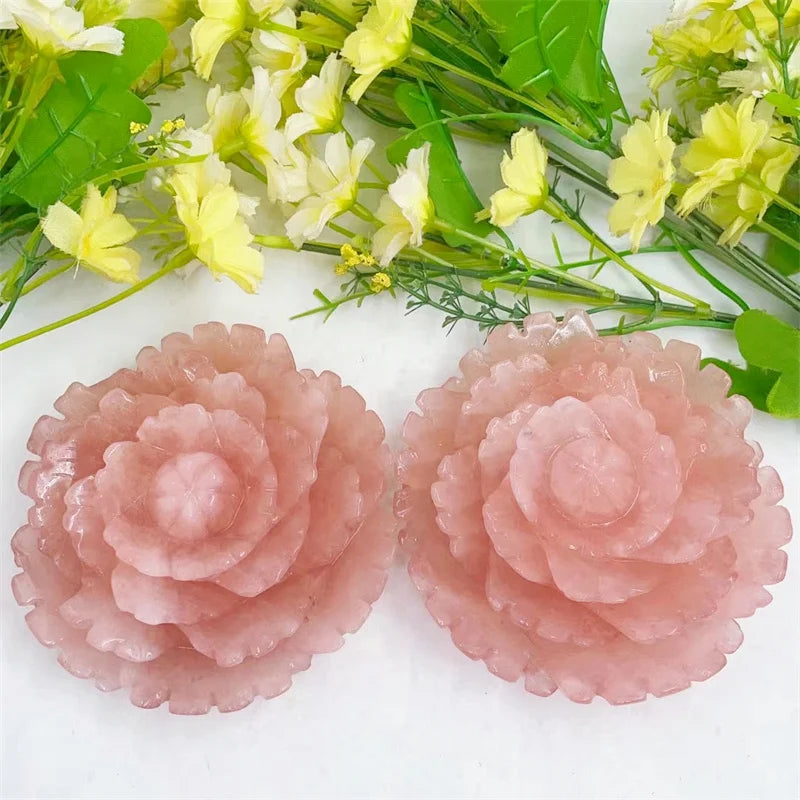Pink Rose Quartz Flower-ToShay.org