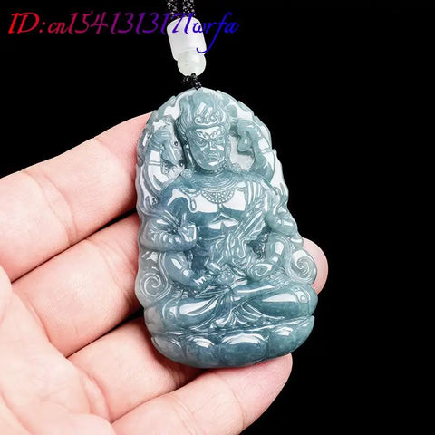 Blue Jadeite Bodhisattva Pendant-ToShay.org