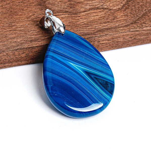 Blue Agate Pendant-ToShay.org