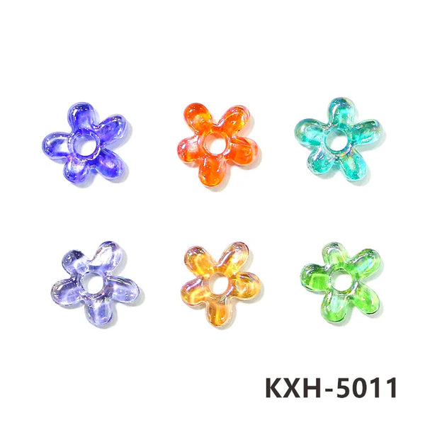 Mixed Glass Flower Pendants-ToShay.org